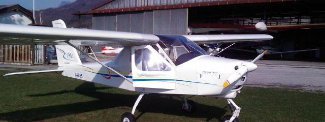 Il Tecnam P92E della scuola VDS dell'Aero Club Belluno